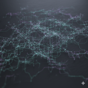 AI-generated visualization of algorithmic information patterns.